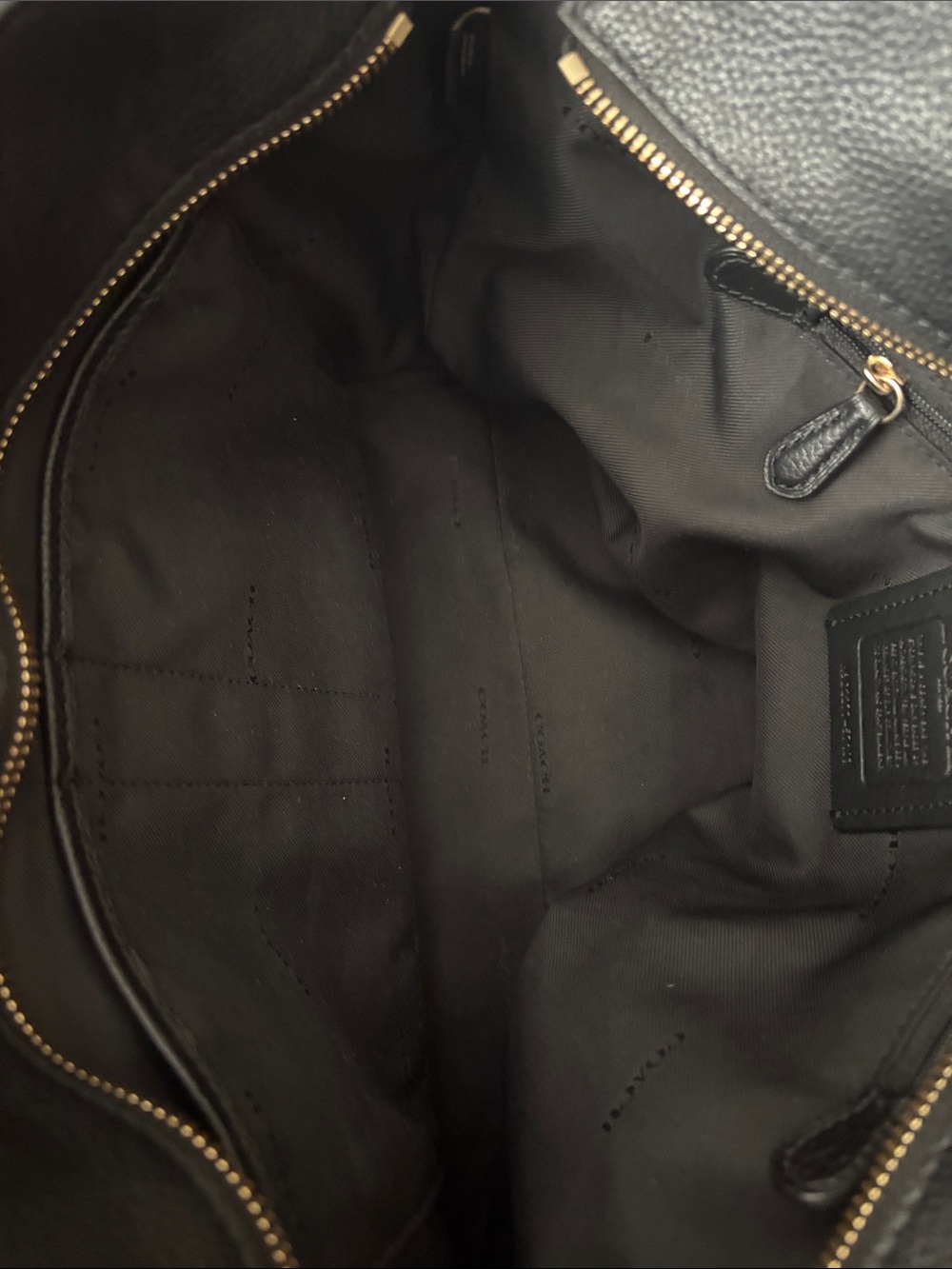 Coach Turnlock Chain Tote 27 Black Pebbled Leather Gold Chain Style 57107 - Picture 10 of 16